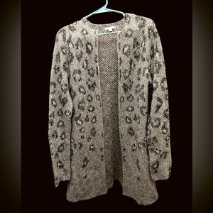 Eat 1946 leopard print cardigan sweater size medium.